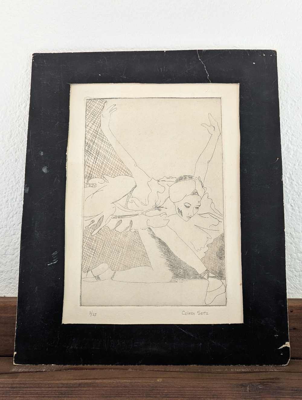 Original Artwork Pencil Ink Sketch Drawing Ballerina Artist Signed 10.75' x 13'